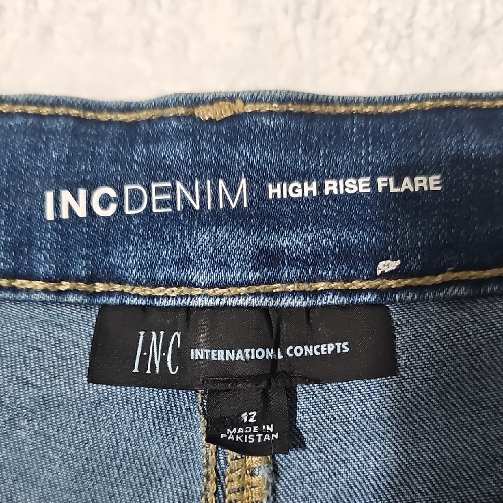 INC International Concepts Dark Blue Flare Jeans - Picture 6 of 12